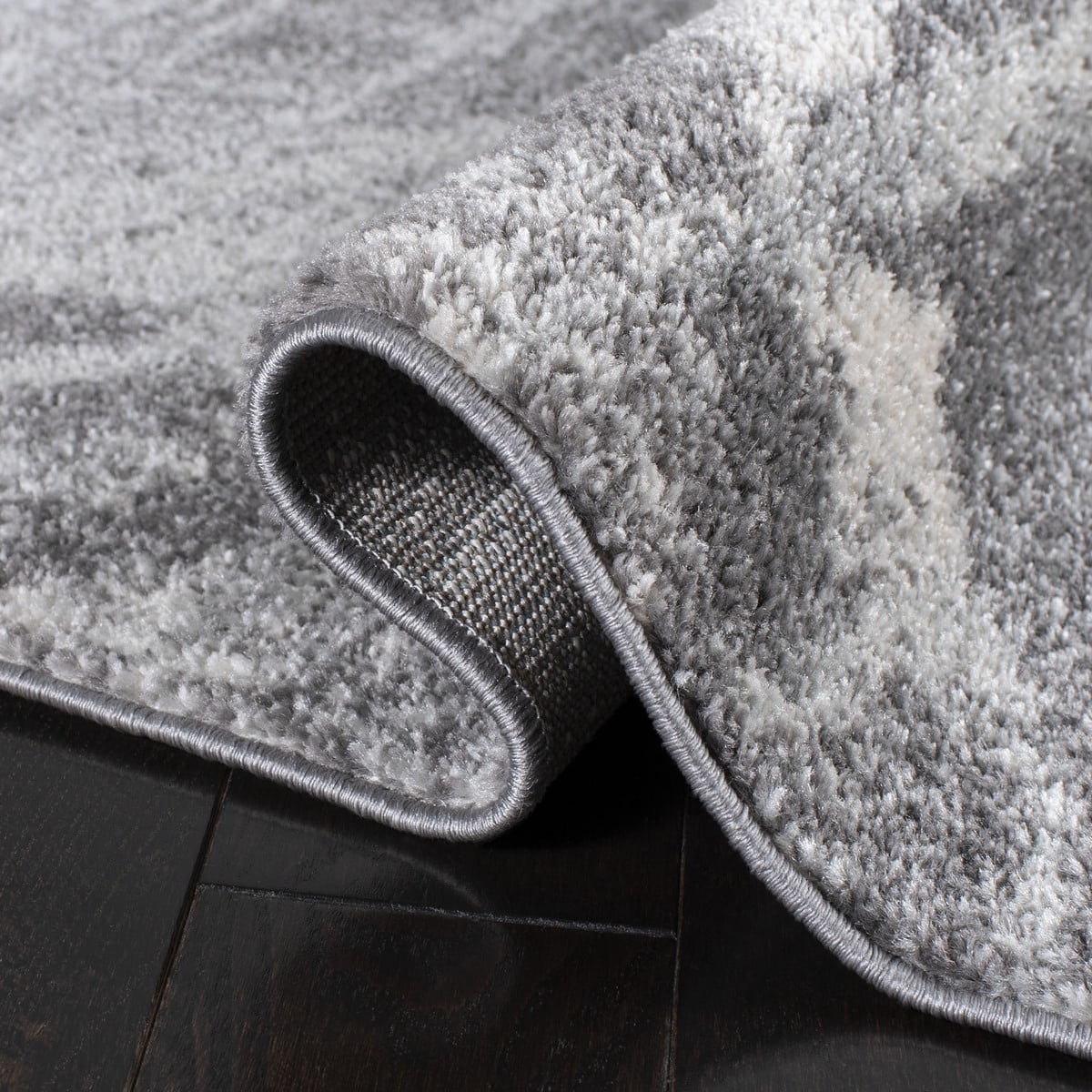 SAFAVIEH Tulum Aleah Abstract Area Rug, 6'7" x 6'7" Round, Ivory/Grey