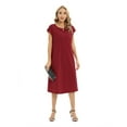 thumbnail image 3 of EFINNY Women Short Sleeve Crew Neck Casual Plain Simple T-Shirt Dress, 3 of 7