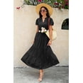 thumbnail image 2 of NAYTOAO Womens Midi Dress Summer Casual A Line Maxi Shirt Dresses Spring Short Sleeve Button Front V Neck Pockets Work Dress, 2 of 8