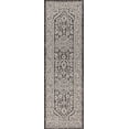 thumbnail image 3 of JONATHAN Y SANTA MONICA 2 x 8 Runner Rug, Sinjuri Medallion Textured Weave - Gray/Black, SMB101D-28, 3 of 6