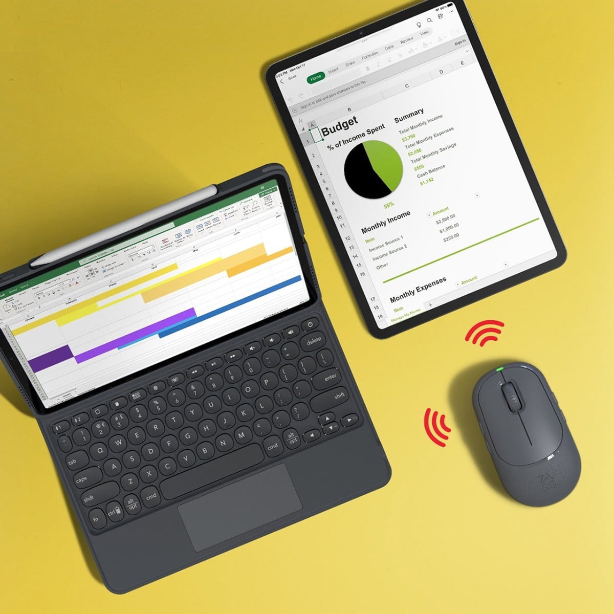 ZAGG Pro Mouse for Tablets and Laptops Qi-Enabled Wireless Charging Bluetooth Universal