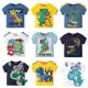 thumbnail image 1 of 2023 Summer Children Boys Shorts Sleeve T-shirts Cartoon Dinosaur Cotton Toddler Boys Top 2-8 Years Kids Baby Boy Tees Clothes, 1 of 2