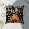 thumbnail image 2 of PHYHOO Welcome to Our Fire Pit Throw Pillow Cover,Campfire Decoration for Home Sofa Couch, 2 of 5