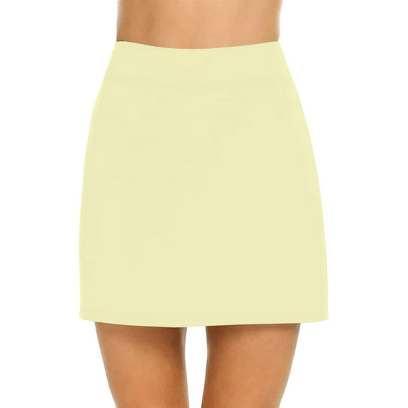 Baqcunre Skorts for Woman,Casual Solid Tennis Skirt Yoga Sport Active Skirt Shorts Skirt Shorts for Women,Gym Shorts Women Workout Shorts Women Beige S-XXL