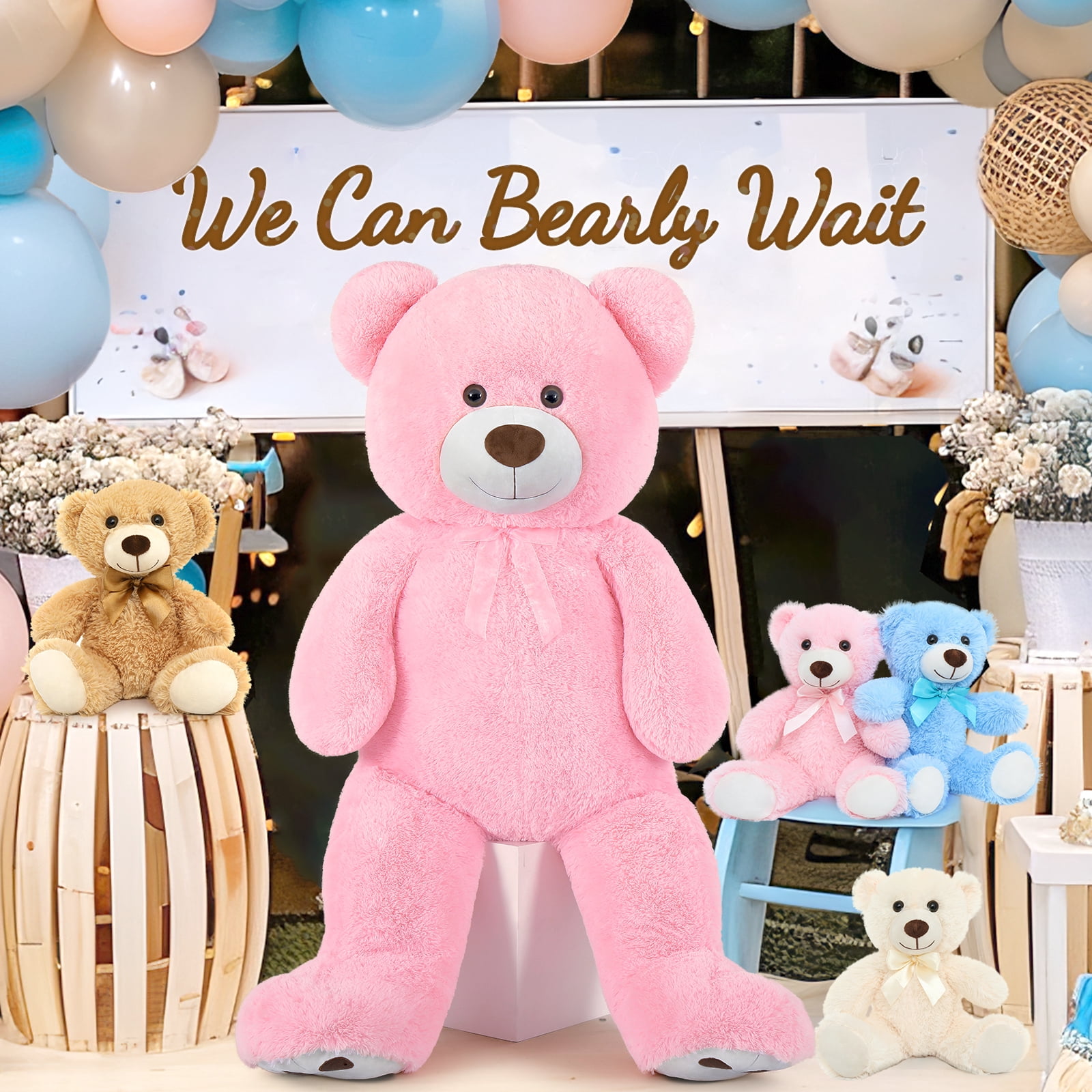 MaoGoLan 51" Giant Pink Teddy Bear Stuffed Animal Plush Soft Toy