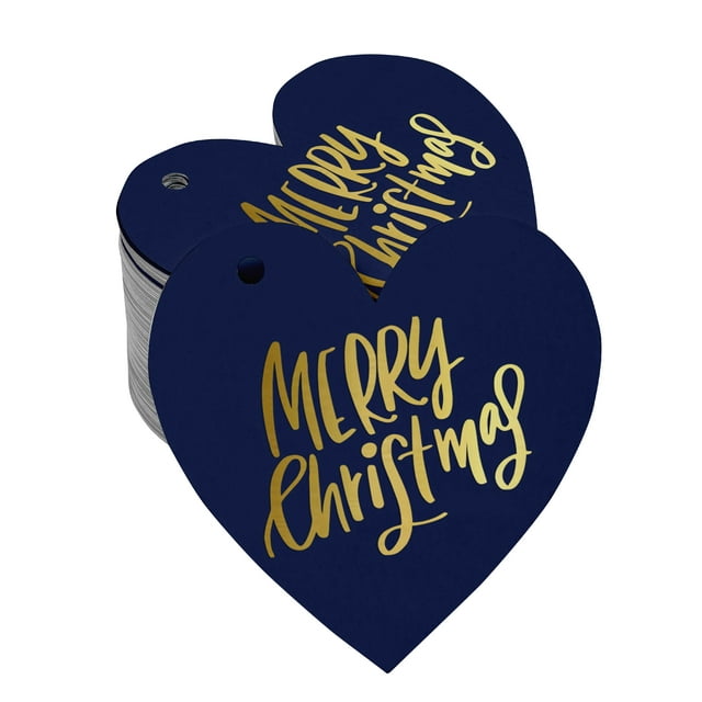 Inkdotpot Étiquette en Papier Doré Joyeux Noël 100 Pcs