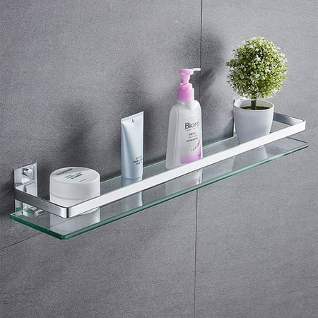 Bathroom Tempered Glass Shelves, Floating Glass Display Shelves