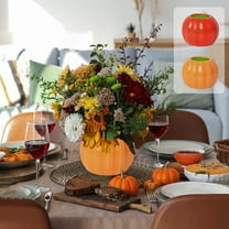 Dmlowu Halloween Vase Shatterproof Thanksgiving Decorations Flower Vase, Pumpkin Fall Vases Home Decor, Halloween Decorations Indoor Plastic Vase for Hotel Ofiice, 4x5 Inch