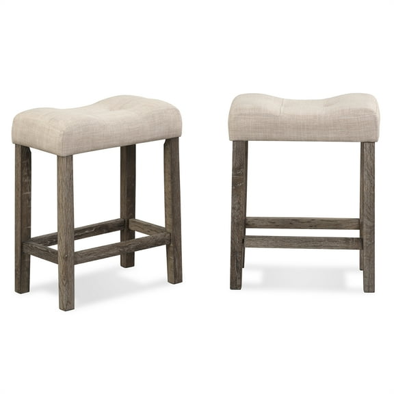 Xukmct Set of 2 Counter Height Bar Stool for Living Room, Dining Room, Bar, 24", Beige