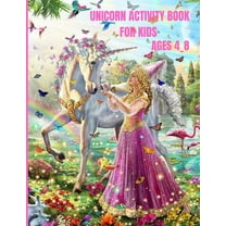 Unicorn activity book for kids ages 4-8: Unicorn Activity Book for Kids Ages 4-8: Learning, Word Search, Mazes, (Anglais) Broché - Grands caractères (Paperback)