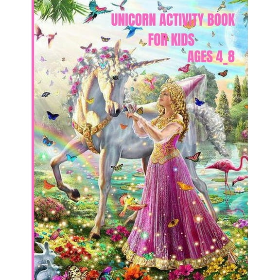 Unicorn activity book for kids ages 4-8: Unicorn Activity Book for Kids Ages 4-8: Learning, Word Search, Mazes, (Anglais) Broché - Grands caractères (Paperback)