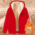 thumbnail image 2 of Bovemsi Sweatshirt for Women Autumn Winter Casual Solid Hooded Neck Long Sleeve Pocket Tops Zipper Coat Zip Up Hoodie, 2 of 3