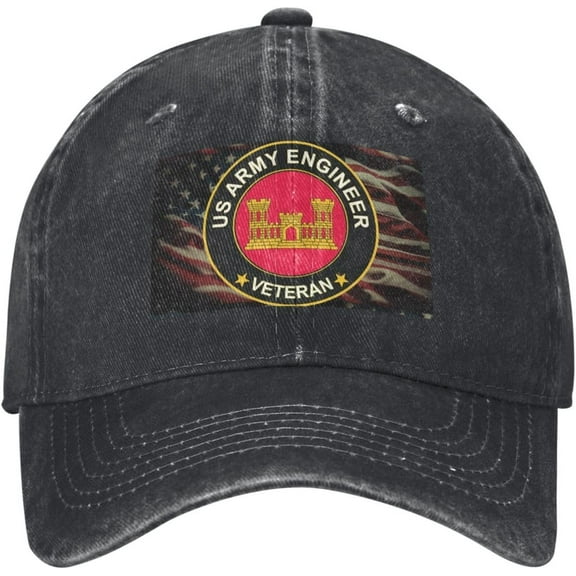US Army Veteran Army Engineer Baseball Cap Adjustable Personalized Adult Sports Hats