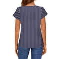 thumbnail image 4 of UVN Womens Chiffon Blouses Asymmetrical V Neck Shirts for Women Short Sleeve Elegant Tops, 4 of 8