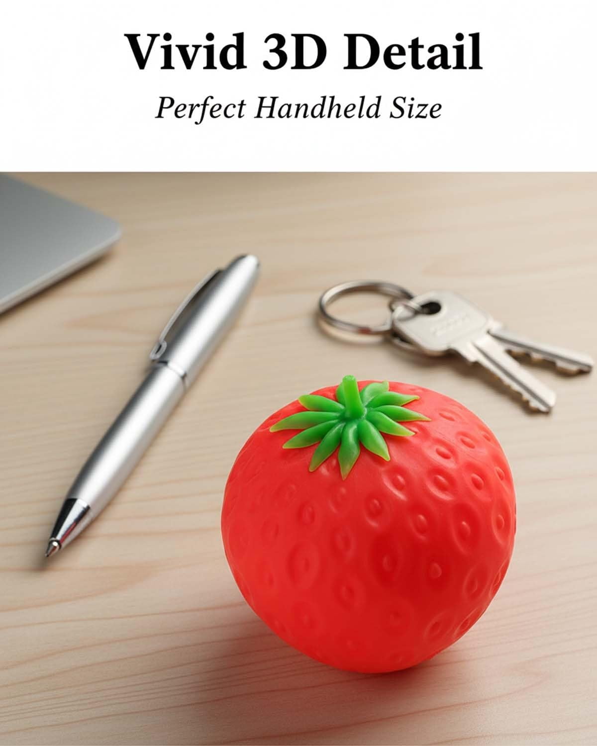 Giant Strawberry Squishy, Classic Slow-Rise Strawberries Squishies, Jumbo Sunny Days Fruit Toys, Big Large Reboun Cute Stress Balls, Desk Party Favors Ideas Gifts Fidget Adults(3.1