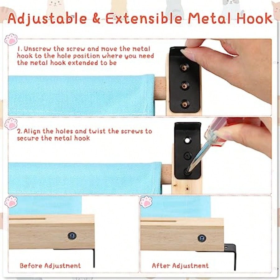 2 Set Cat Window Sill Perch Adjustable Wood Small Cat Window Hammock Window Seat Cat Bed Windowsill Cat Shelf Indoor Kitty Cat Window Ledge Seat For Bedside Cabinet Heavy Duty 33 Lbs Blue