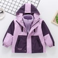 thumbnail image 3 of EnJoCho Girls Waterproof Hooded Rain Jacket Teen Zip Up Fleec𝖾 Lined Lightweight Raincoat Fall Winter Warm Soft Outwear, 3 of 9