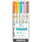 Zebra Pen Mildliner Double Ended Highlighter Set, Broad and Fine Point Tips, Assorted Warm Ink Colors, 5-Pack