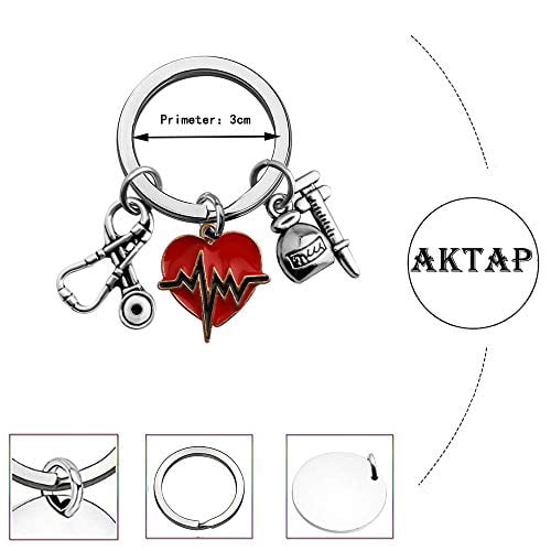 AKTAP Doctor Keychain Doctor Appreciation Gift Stethoscope Charm Jewelry for Doctor Nurse Practitioner