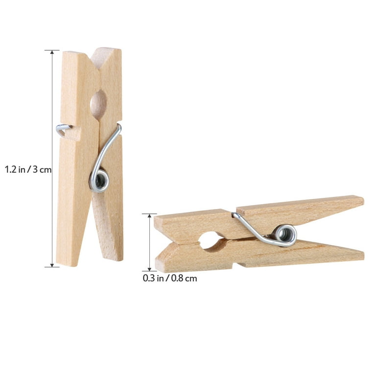 Hemoton 100pcs Wooden Clothespin Useful Spring Loaded Pin Clothes Pins for  Home Outside Outdoor