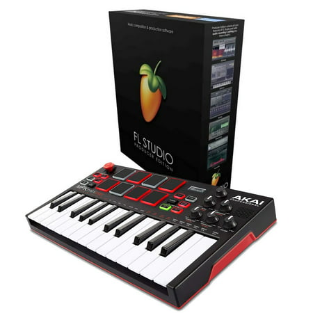 Akai MPK Mini Play Keyboard with FL Studio 20 Producer Edition Download Card for