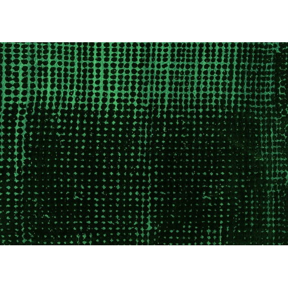 Ahgly Company Indoor Rectangle Abstract Green Modern Area Rugs, 2' x 5'