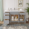 thumbnail image 4 of 54 in. W x 21 in. D x 32.5 in. H Bath Vanity Cabinet without Top in Gray, 4 of 5
