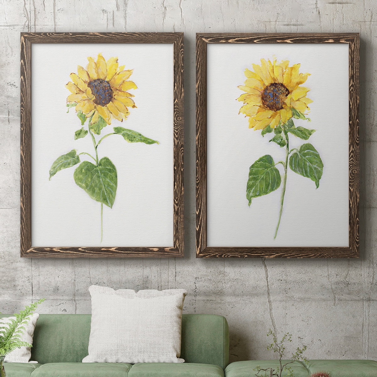 Sunflower I - Premium Framed Canvas 2 Piece Set - Ready to Hang
