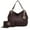 Coffee, variant on Fabienne Vegan Leather Women's Hobo Bag & Wristlet Wallet, Functional Shoulder Purse Handbag 2 pcs by Mia K - Red