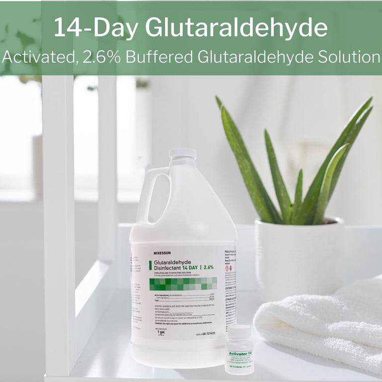 McKesson 14-Day Glutaraldehyde Disinfectant, 1-Gallon Jug, Sodium