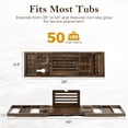 thumbnail image 4 of Teak Bathtub Tray, Expandable Bath Tray for Tub 28–40in, Foldable Bath Caddy with Wine Holder, Phone & Tablet Stand, Wooden Bathtub Organizer, Luxury Spa Bathroom Accessories Gift, 4 of 7