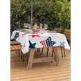 thumbnail image 3 of Outdoor Tablecloth with Umbrella Hole for Patio/Picnic/Party/Camping, Independence Day Waterproof Table Cloth Rectangle Table Cover Washable, American Star USA Flag (60"x 102"), 3 of 9