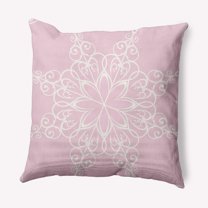 16" x 16" Simply Daisy Snowflake Polyester Indoor/Outdoor Pillow, Pink (1 Count)