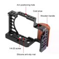 thumbnail image 3 of For Sony A6400 / A6300 / A6100 / A6000 PULUZ Wood Handle Metal Camera Cage Stabilizer Rig Camera Rabbit Cage Protective Frame, 3 of 5