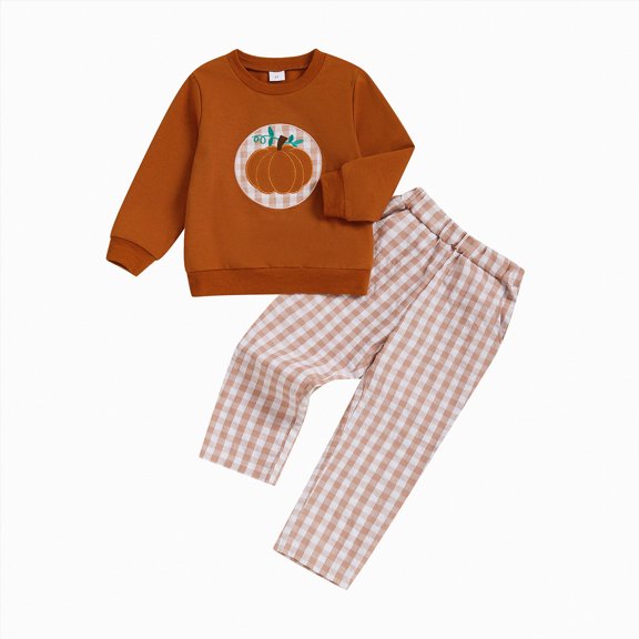 Back to School Clothes For Boys Kids Autumn Winter Graphic Long Sleeve Elastic Waist 6 12 18 24 Months 2T 3T 4T Everyday Outfit Set 2Pcs