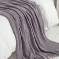 thumbnail image 2 of Bourina Rhombus Dark Lavender Throw Blanket for Couch, Suitable for Adult, Soft and Lightweight, 50"⨉60", 2 of 8