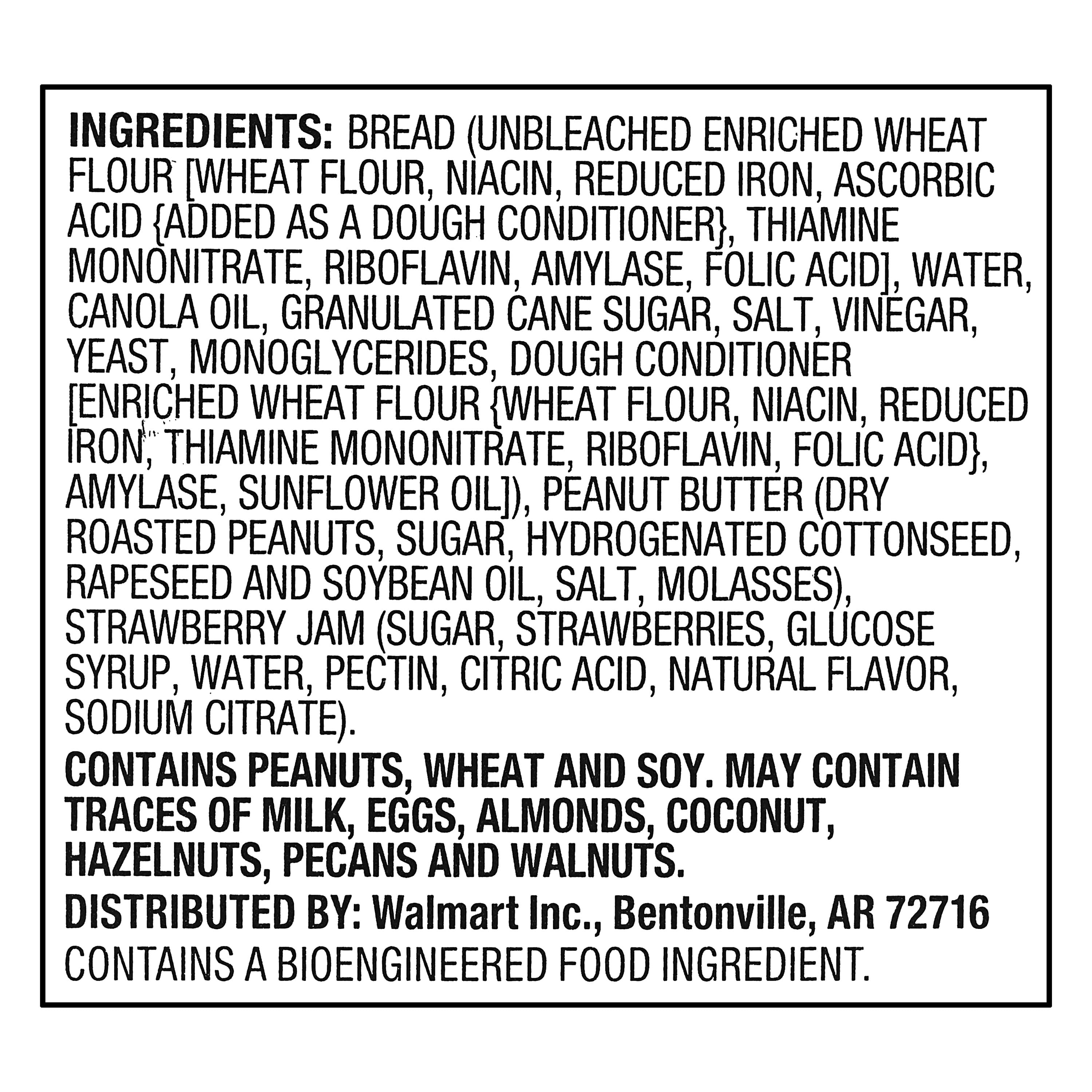 Great Value Peanut Butter & Strawberry Jam No Crust Frozen Sandwiches, 4 Count, 2.2 oz Each
