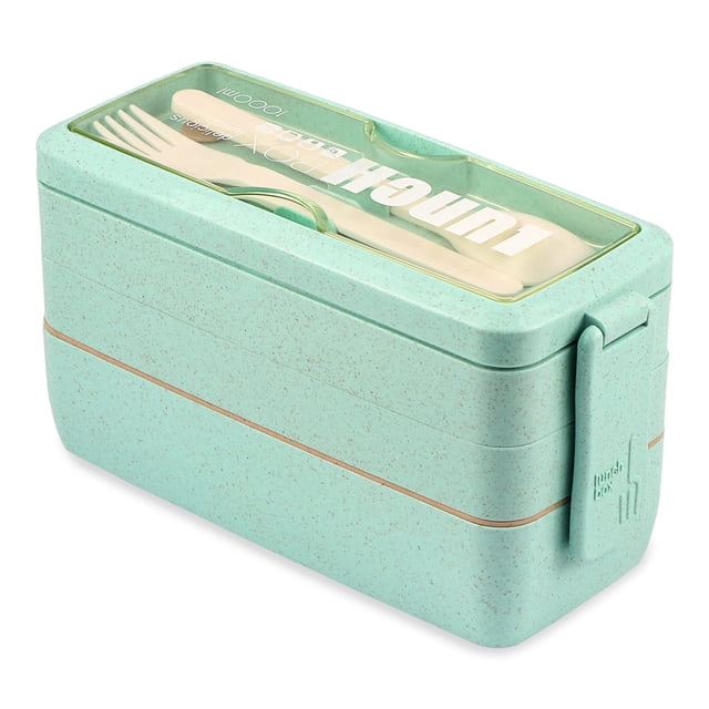 Fiambreras Bento para adultos, fiambreras japonesas Bento, compartimento 3 en 1, contenedores apilables herméticos para preparar comidas, aptos para microondas, B