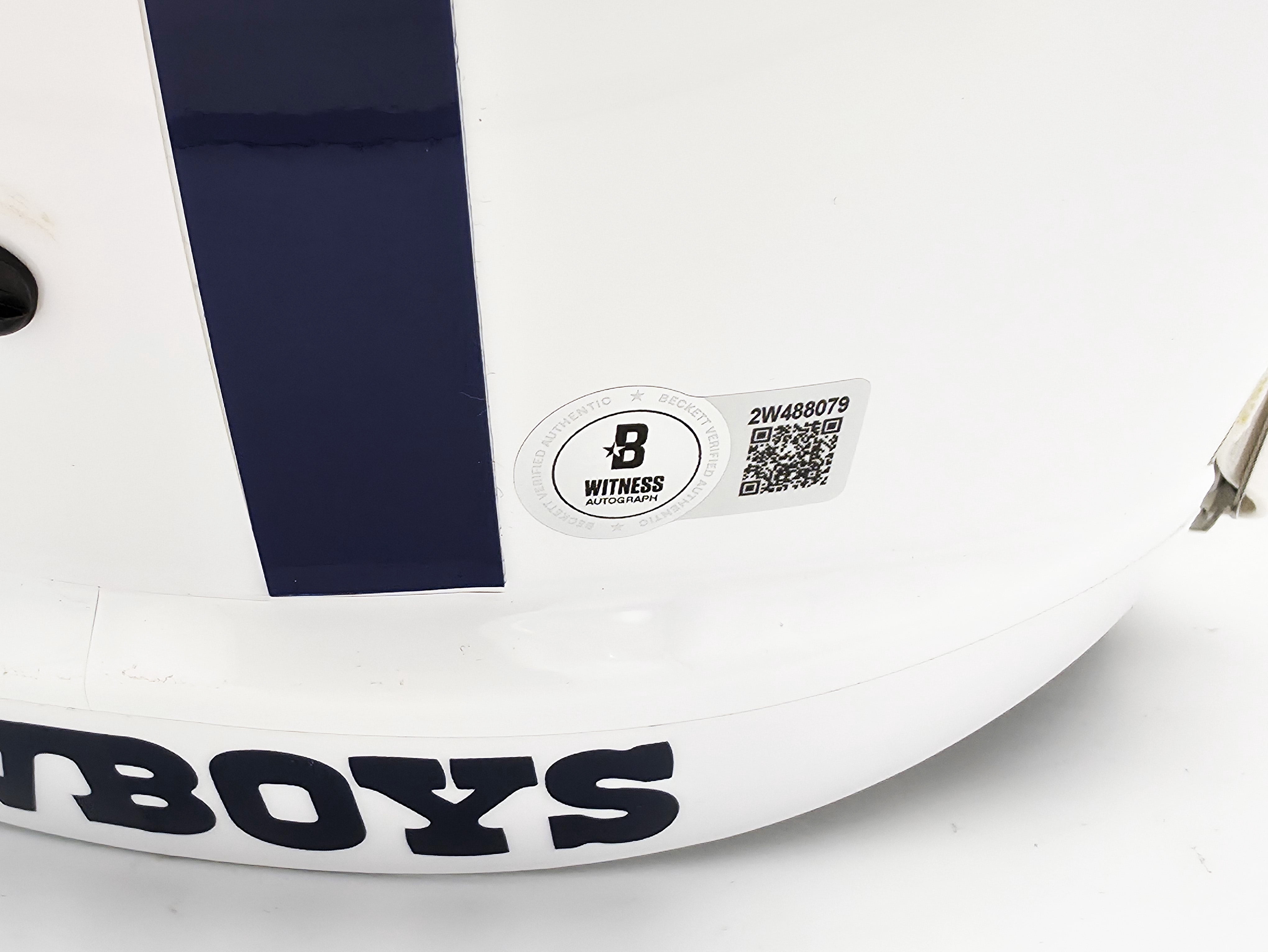 Roger Staubach Autographed Dallas Cowboys 2022 Alternate White Full Size Speed Replica Helmet Beckett BAS Witness 238804