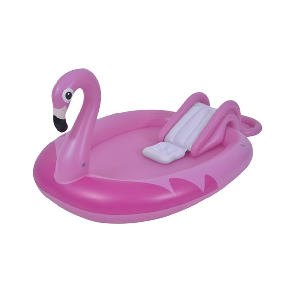 Pool Central 83" Inflatable Pink Flamingo Kiddie Pool with Sprayer