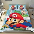 thumbnail image 1 of Super Mario Conjunto de sábanas temático, trío de piezas, cómodo y amigable con la piel, diseño único, regalo de decoración para el hogar para familiares, amigos y fans,135cm *200cm, 1 of 6