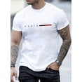 thumbnail image 3 of Men's 100% cotton summer loose PARIS Creative Letter print casual slim fit round neck short sleeved T-shirt top, 3 of 9
