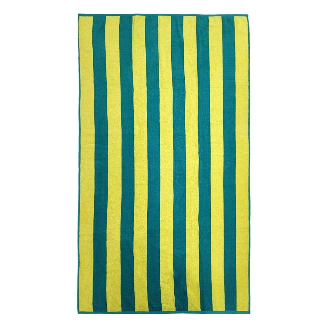 Kaufman - Premium 2-Pack Velour Oversized Double Jacquard Reversible 750 GSM Beach, Pool Towel, Plush Towel, 40in x 70in, Luxurious 100% Cotton (Green/PIN)
