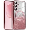 thumbnail image 2 of Dteck for Samsung Galaxy S25 Case, Compatible with MagSafe, Clear Glitter Gradient Sparkle Plating Soft TPU Bumper Magnetic Case Full Camera Lens Protector for Samsung Galaxy S25 6.2",Rosegold, 2 of 5