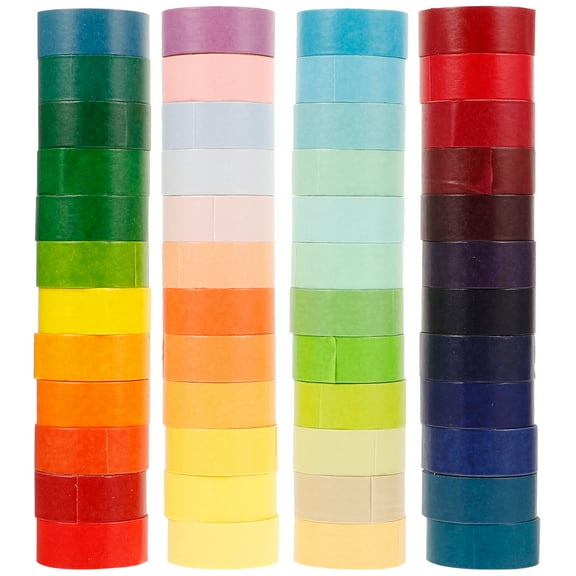 HOMEMAXS  48 Rolls Printed Adhesive Tapes Scrapbook Refill Clear Blue