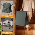 thumbnail image 6 of Laundry Basket with Wheels:88L Rolling Laundry Cart Foldable Metal Frame Dirty Clothes Laundry Hamper 36"H 4 Caster 2 Brake Waterproof Removable Liner Carry Handle for Dorm Laundry Room,Gray, 6 of 18