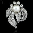 thumbnail image 6 of New Bridal Bouquet Rhinestone Crystal Brooch Pin Silver Pearl Brooches Flower, 6 of 8
