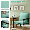 thumbnail image 5 of Fairyland Linen Fabric Modern Accent Chair with Metal Frame, Upholstered Club Chair, Clearance Arm Chair for Small Space and Office, Light Blue, 5 of 9
