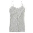 thumbnail image 1 of Aeropostale - Camiseta sin mangas con ribete de encaje para mujer, gris, mediano Aeropostale  Cami, 1 of 2