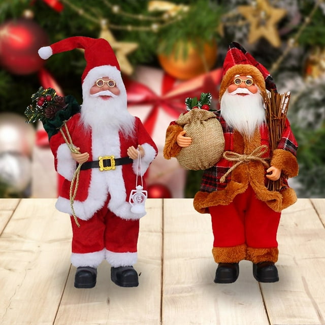 Santa Claus Miniature Free Standing Lovely Plastic Desktop Decor Multi-style Santa Claus Figure for Living Room